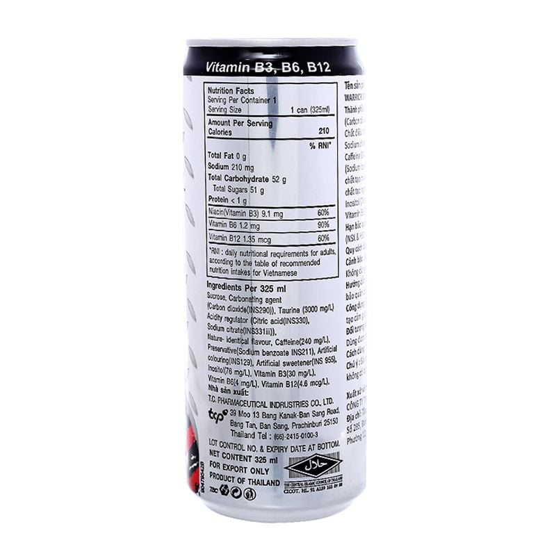  Nước tăng lực Warrior hương dâu lốc 6 lon x 325ml 