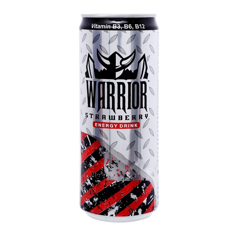  Nước tăng lực Warrior hương dâu lốc 6 lon x 325ml 