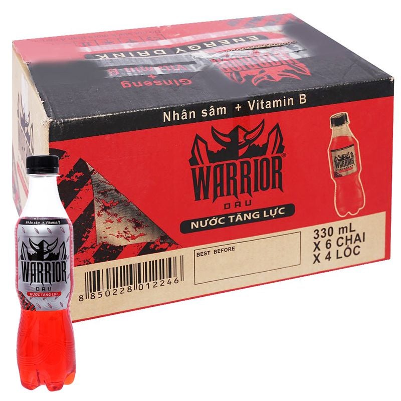  Nước tăng lực Warrior hương dâu thùng 24 chai x 330ml 