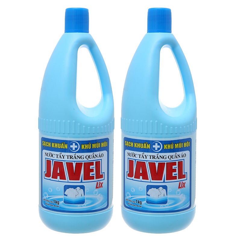  Nước tẩy quần áo trắng Lix javel thùng 12 chai x 1kg 