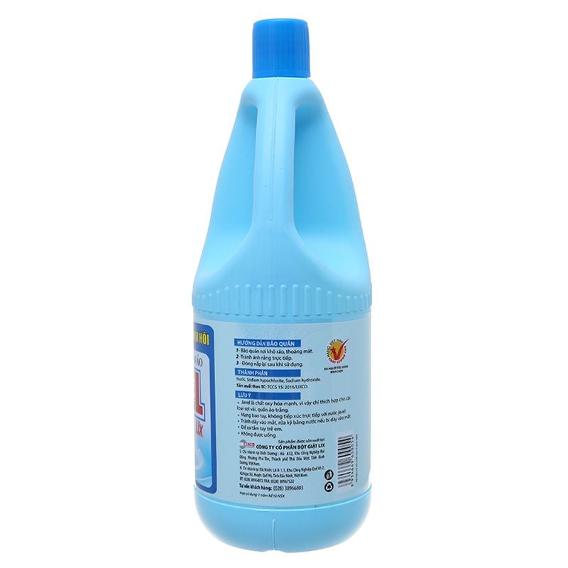  Nước tẩy quần áo trắng Lix javel thùng 12 chai x 1kg 