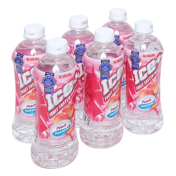  Nước trái cây Ice+ vị đào lốc 6 chai x 490ml 