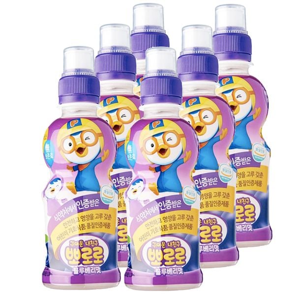  Nước trái cây Pororo vị việt quất lốc 6 chai x 235ml 