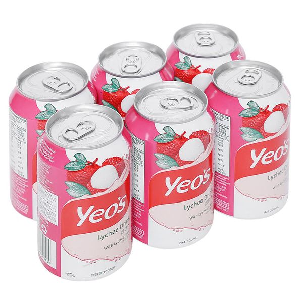  Nước trái vải Yeo's lốc 6 lon x 300ml 