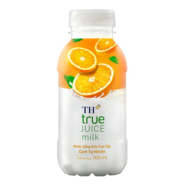  Nước uống sữa trái cây cam tự nhiên TH True Juice Milk chai 300 Ml 
