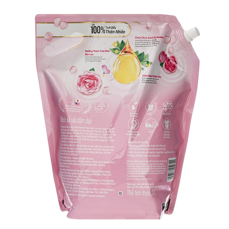  Nước xả vải Downy đóa hoa ngọt ngào túi 3 lít 