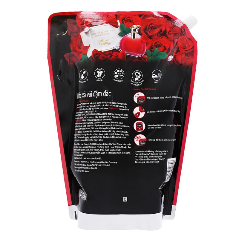  Nước xả vải Downy Premium Parfum đam mê túi 1,8 lít 