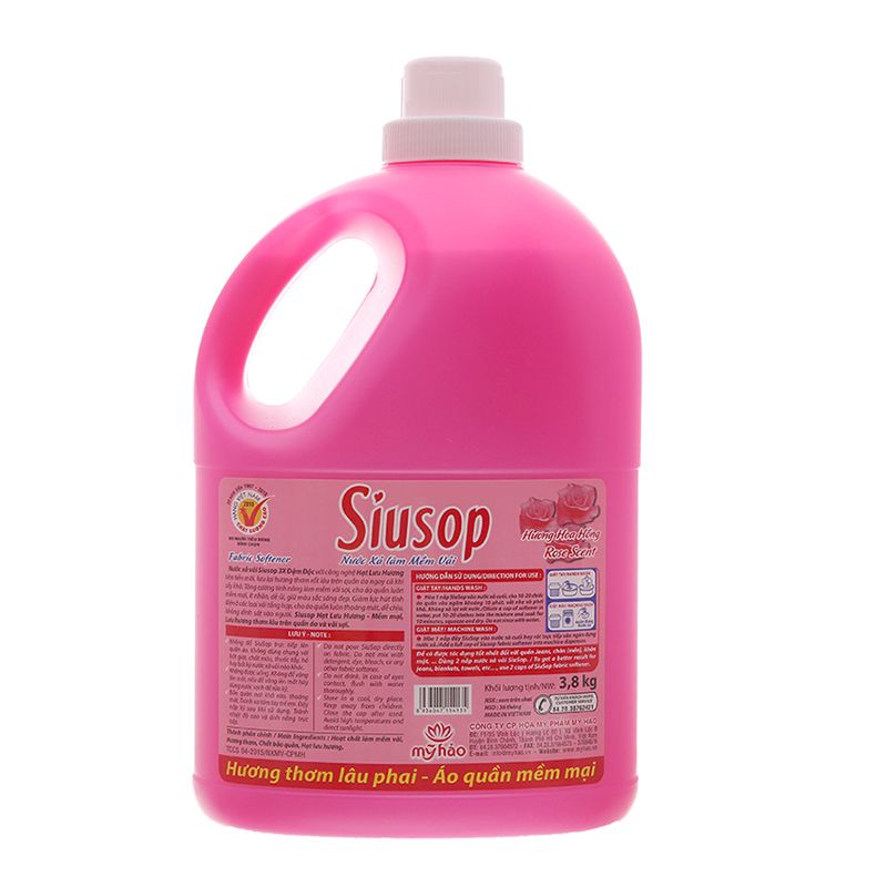  Nước xả vải Siusop 3X đậm đặc hương hoa hồng can 3,8 lít 