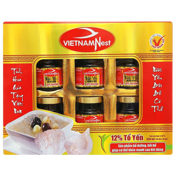  Nước yến chưng sẵn Sài Gòn Anpha 12% hộ 6 hũ x 70ml 