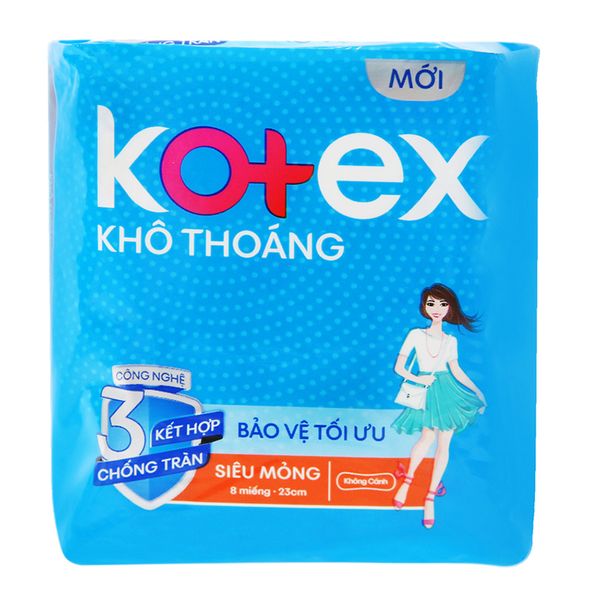  Băng vệ sinh Kotex khô thoáng siêu mỏng không cánh gói 8 miếng 