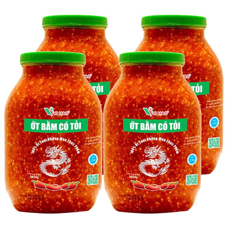  Ớt bằm có tỏi Vị Hảo 80% ớt hũ 3,8 kg 