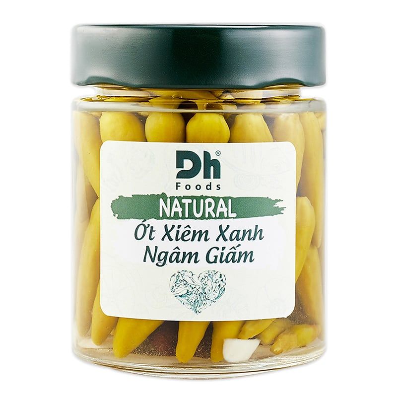  Ớt xiêm xanh ngâm giấm DH Foods natural bộ 2 hũ x 150g 