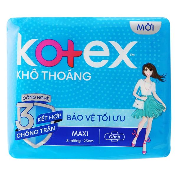  Băng vệ sinh Kotex khô thoáng Maxi cánh gói 8 miếng 