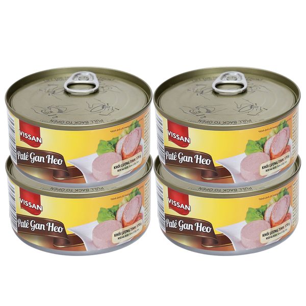  Pate gan heo Vissan lốc 4 hộp x 170 g 