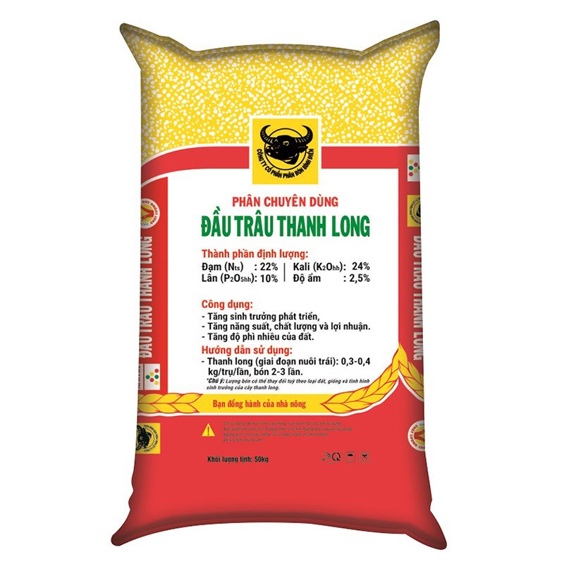 Phân bón ĐẦU TRÂU chuyên dùng cho cây thanh long bao 50 kg 