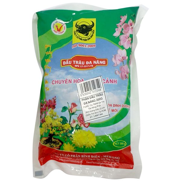  Phân bón Đầu Trâu đa năng chuyên hoa cây cảnh túi 200 g 