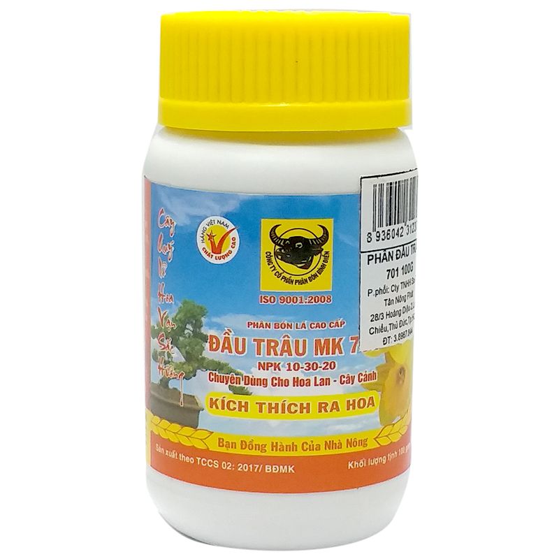  Phân bón lá cao cấp Đầu Trâu MK 701 chai 100 g 