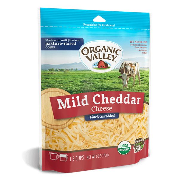  Pho mát hữu cơ Organic Valley Mild Cheddar dạng sợi gói 170g 