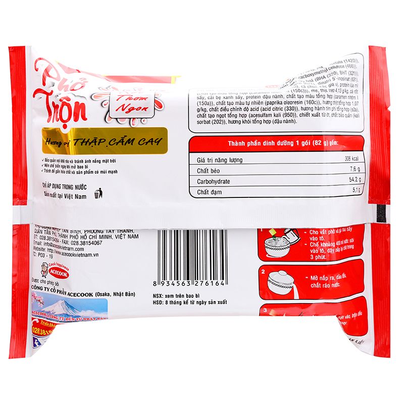  Phở trộn Đệ Nhất vị thập cẩm cay thùng 18 gói x 82g 