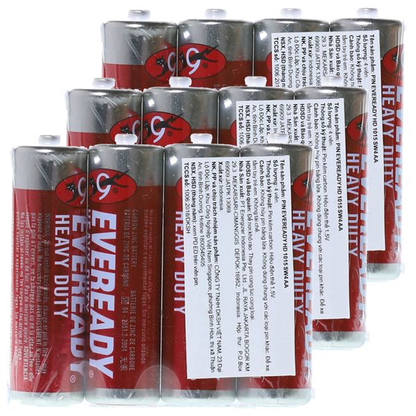  Pin Eveready HD 1015 SW4 AA bộ 3 lốc x 4 viên 