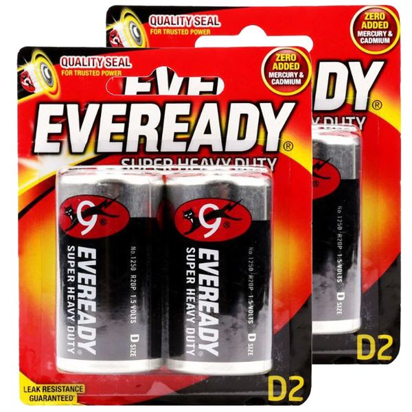  Pin Eveready super heavy duty 1250 BP2 D bộ 2 vỉ x 2 viên 