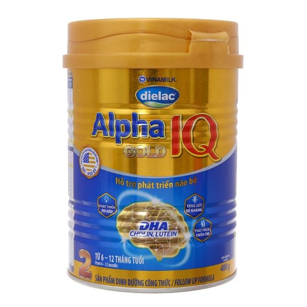  Sữa bột Dielac Alpha Gold IQ 2 cho trẻ từ 6 đến 12 tháng lon 400g 