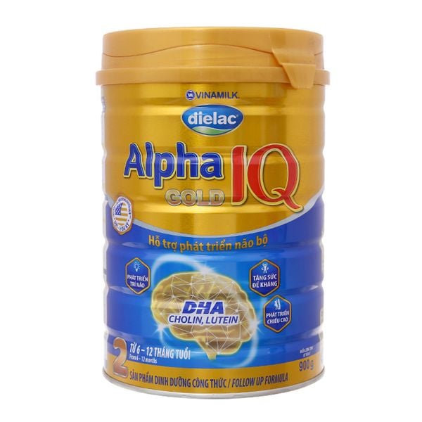  Sữa bột Dielac Alpha Gold IQ 2 cho trẻ từ 6 đến 12 tháng lon 900g 