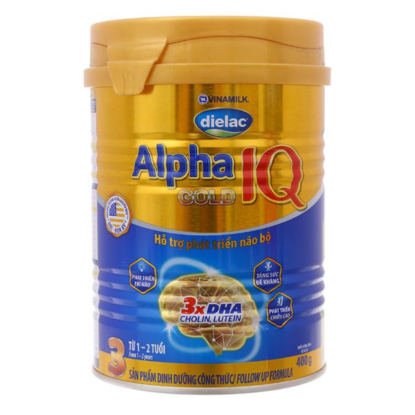  Sữa bột Dielac Alpha Gold IQ 3 cho trẻ từ 1 đến 2 tuổi lon 400g 