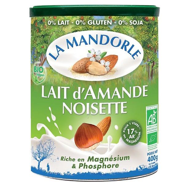  Sữa bột hạnh nhân hạt phỉ hữu cơ La mandorle 400g 