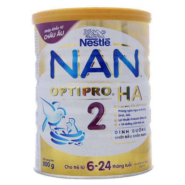  Sữa bột Nan Optipro 2 HA cho trẻ từ 6 đến 24 tháng lon 800g 