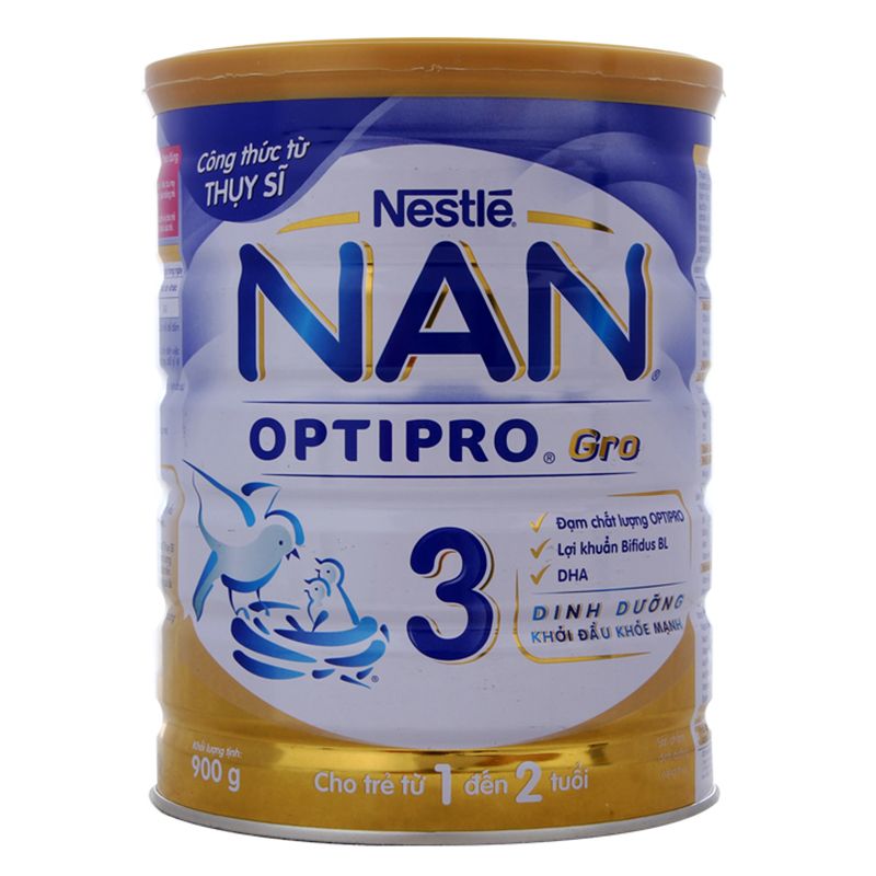 Sữa bột Nan Optipro Gro cho trẻ từ đến tuổi lon 900g