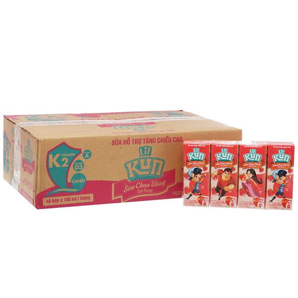  Sữa chua uống Kun kem dâu thùng 48 x 180ml 