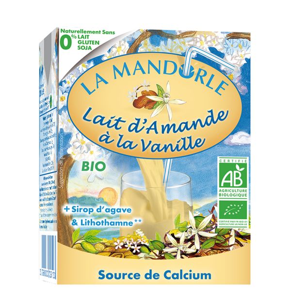  Sữa hạnh nhân hữu cơ La Mandorle hương vani hộp 200ml 
