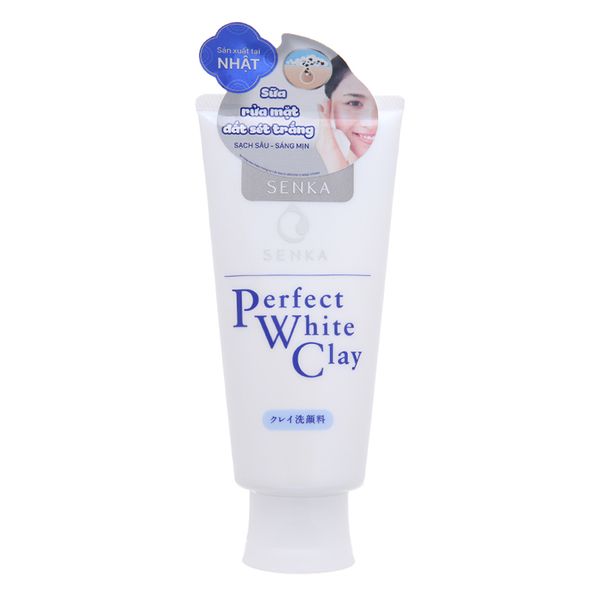  Sữa rửa mặt đất sét trắng Senka Perfect White Clay tuýp 120g 