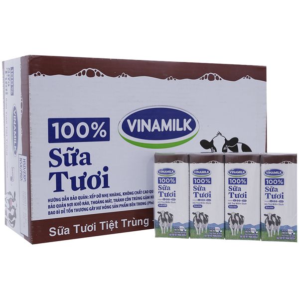  Sữa tươi tiệt trùng Vinamilk hương socola thùng 48 hộp x 180ml 