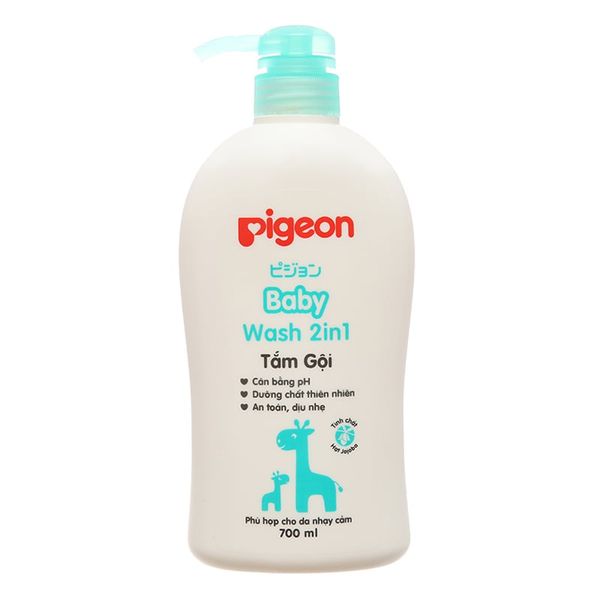  Sữa tắm gội cho bé Pigeon tắm gội hạt jojoba chai 700ml 