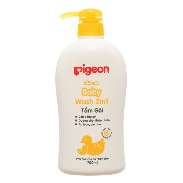  Sữa tắm gội cho bé Pigeon tắm gội hoa hướng dương chai 700ml 