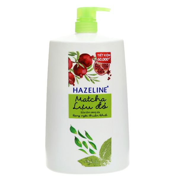  Sữa tắm Hazeline sáng da matcha & lựu đỏ chai 1.2kg 