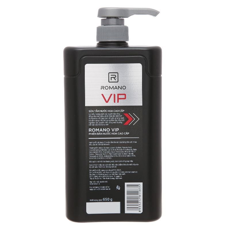Sữa tắm Romano Vip dưỡng ẩm chai 650g – Chuỗi Tạp Hóa Việt - Chuyên Sỉ ...