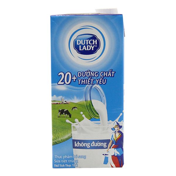  Sữa tiệt trùng Dutch Lady Không đường hộp 1 lít 