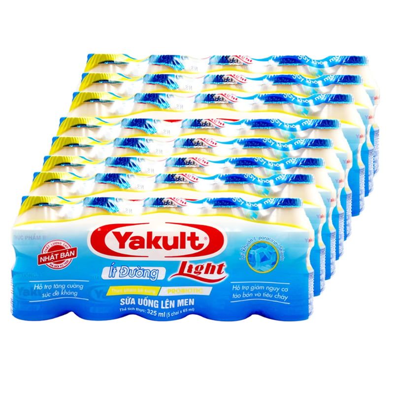  Sữa uống lên men ít đường Yakult lốc 5 chai x 65ml 