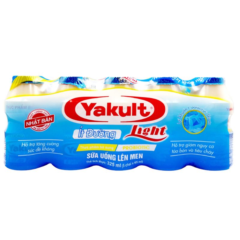  Sữa uống lên men ít đường Yakult cây 10 x lốc 5 chai x 65ml 