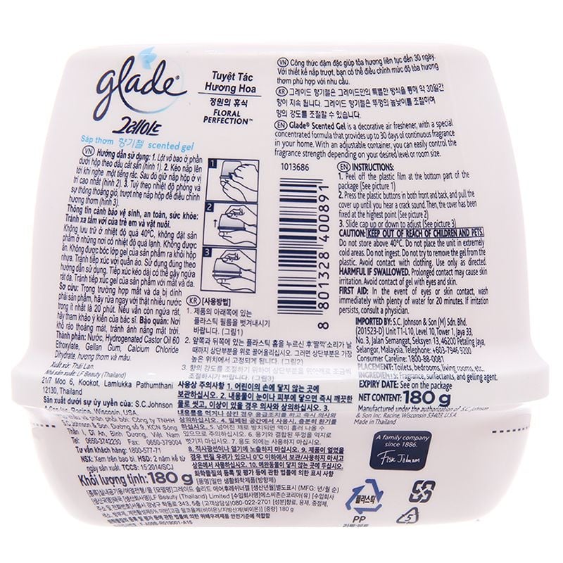  Sáp thơm Glade hương hoa lily bộ 2 hộp x 180g 