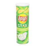  Snack khoai tây Lay's Stax vị kem chua hành lon 160g 