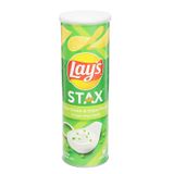  Snack khoai tây Lay's Stax vị kem chua hành lon 105g 