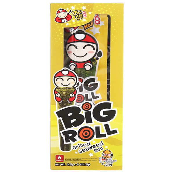  Snack rong biển Tao Kae Noi Big Roll vị mực hộp 12 gói x 3g 