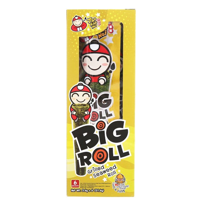  Snack rong biển Tao Kae Noi Big Roll vị mực hộp 12 gói x 3g 