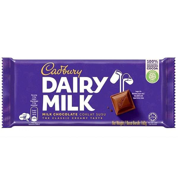  Socola sữa Cadbury Dairy Milk gói 160g 