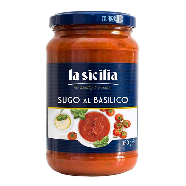  Sốt cà chua và húng quế La Sicilia Basilico Pasta Sauce hũ 350g 