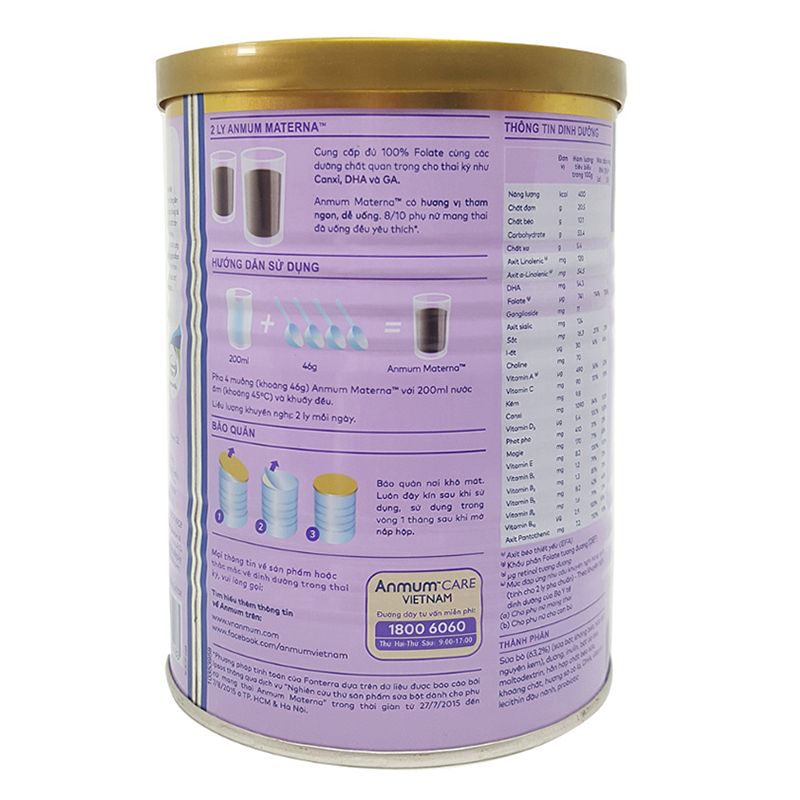  Sữa bột Anmum Materna socola lon 400g 